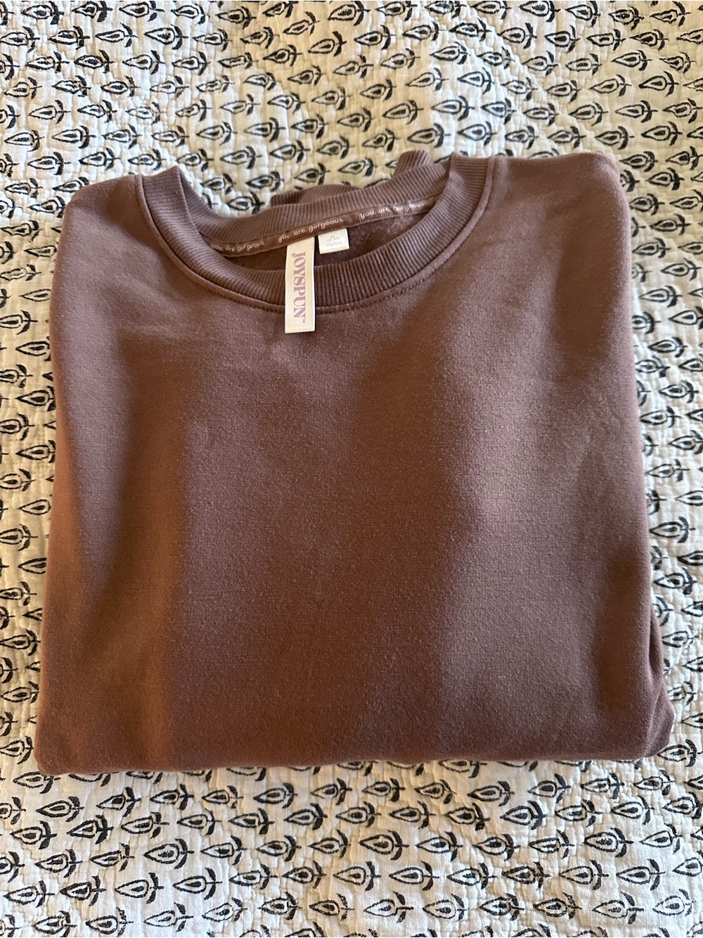 Joyspun Women's Crewneck Sweater in Chocolate Brown